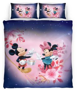 Housse De Couette Mickey Mouse & Minnie Mouse Disney 12 Parure de lit Ensemble De Literie