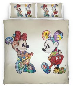 Housse De Couette Mickey Mouse & Minnie Mouse Disney 3 Parure de lit Ensemble De Literie