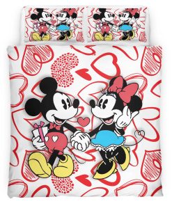 Housse De Couette Mickey Mouse & Minnie Mouse Disney 5 Parure de lit Ensemble De Literie