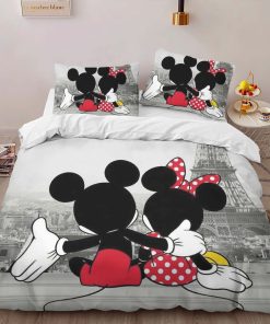 Alternative view of Housse De Couette Mickey Mouse & Minnie Mouse à Paris Parure de lit Ensemble De Literie