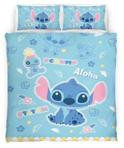 Housse De Couette Disney Stitch Aloha Parure de lit Ensemble De Literie