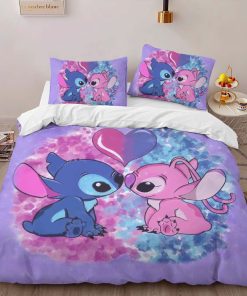 Alternative view of Housse De Couette Disney Stitch et Angel Amoureux 2 Parure de lit Ensemble De Literie