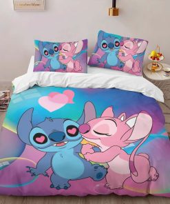 Alternative view of Housse De Couette Disney Stitch et Angel Amoureux 3 Parure de lit Ensemble De Literie