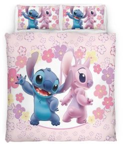 Housse De Couette Disney Stitch et Angel 19 Parure de lit Ensemble De Literie