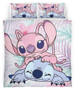 Housse De Couette Disney Stitch et Angel 3 Parure de lit Ensemble De Literie