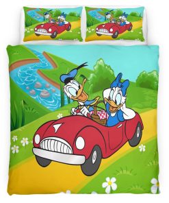 Housse De Couette Donald Duck & Daisy Duck – Pique-nique en voiture Parure de lit Ensemble De Literie