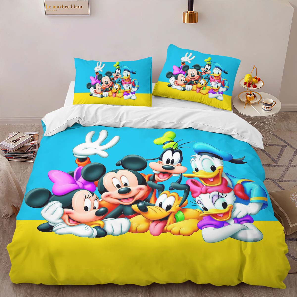 Housse De Couette Donald Duck, Daisy, Mickey, Dingo & Pluto Parure de lit Ensemble De Literie – Image 2