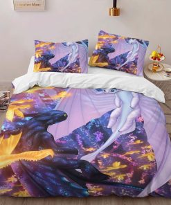Alternative view of Housse De Couette Dragons – Krokmou & Furie Éclair Parure de lit Ensemble De Literie