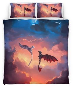 Housse De Couette Dragons – Krokmou & Furie Éclair 11 Parure de lit Ensemble De Literie