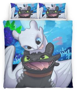 Housse De Couette Dragons – Krokmou & Furie Éclair 12 Parure de lit Ensemble De Literie