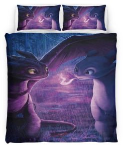 Housse De Couette Dragons – Krokmou & Furie Éclair 13 Parure de lit Ensemble De Literie