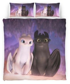 Housse De Couette Dragons – Krokmou & Furie Éclair 14 Parure de lit Ensemble De Literie