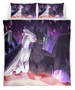Housse De Couette Dragons – Krokmou & Furie Éclair 4 Parure de lit Ensemble De Literie