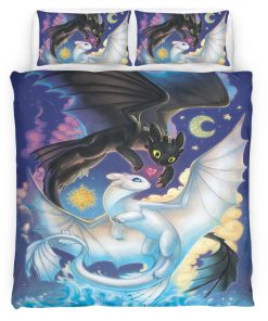 Housse De Couette Dragons – Krokmou & Furie Éclair 5 Parure de lit Ensemble De Literie