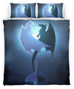 Housse De Couette Dragons – Krokmou & Furie Éclair 6 Parure de lit Ensemble De Literie