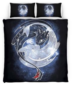 Housse De Couette Dragons – Krokmou & Furie Éclair 7 Parure de lit Ensemble De Literie