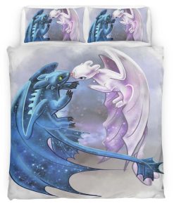 Housse De Couette Dragons – Krokmou & Furie Éclair 8 Parure de lit Ensemble De Literie