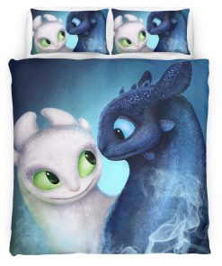 Housse De Couette Dragons – Krokmou & Furie Éclair 9 Parure de lit Ensemble De Literie