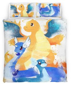 Housse De Couette Dratini Draco Dracolosse Pokémon Parure de lit Ensemble De Literie