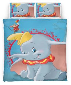 Housse De Couette Dumbo et Timothée la souris Parure de lit Ensemble De Literie