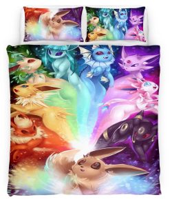 Housse De Couette Évolution Évoli Pokémon 3 Parure de lit Ensemble De Literie