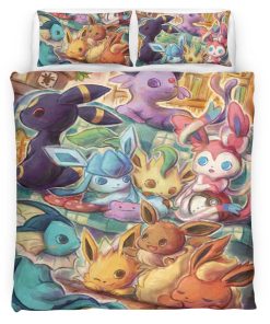 Housse De Couette Évolution Évoli Pokémon 7 Parure de lit Ensemble De Literie