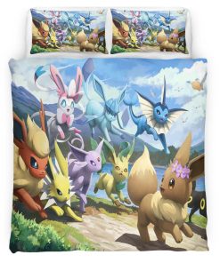 Housse De Couette Évolution Évoli Pokémon 8 Parure de lit Ensemble De Literie
