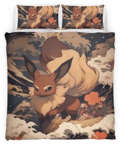 Housse De Couette Évoli Pokémon 2 Parure de lit Ensemble De Literie