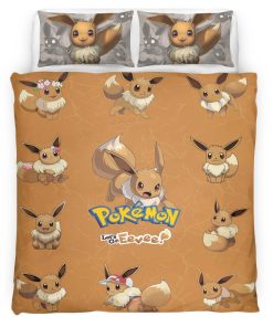 Housse De Couette Évoli Pokémon Parure de lit Ensemble De Literie
