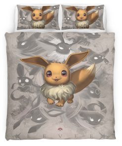 Housse De Couette Évoli Pokémon 3 Parure de lit Ensemble De Literie