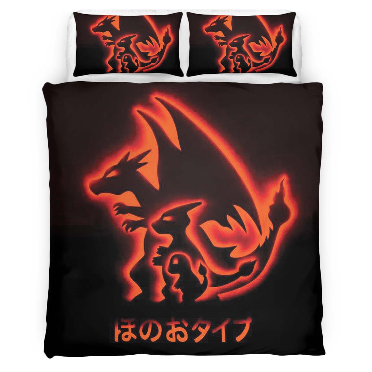 Housse De Couette Dracaufeu Feu Pokémon 2 Parure de lit Ensemble De Literie