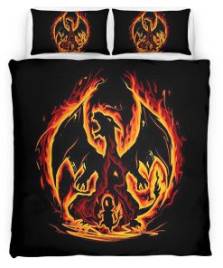 Housse De Couette Dracaufeu Feu Pokémon Parure de lit Ensemble De Literie