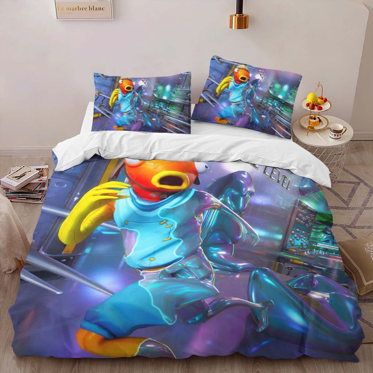 Housse De Couette Fishstick Fortnite Skin Parure de lit Ensemble De Literie – Image 2