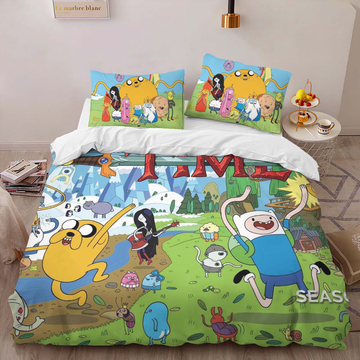 Housse De Couette Fortnite Adventure Time Jake et Finn Parure de lit Ensemble De Literie – Image 2