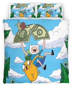 Housse De Couette Fortnite Adventure Time Chien et Humain Parure de lit Ensemble De Literie