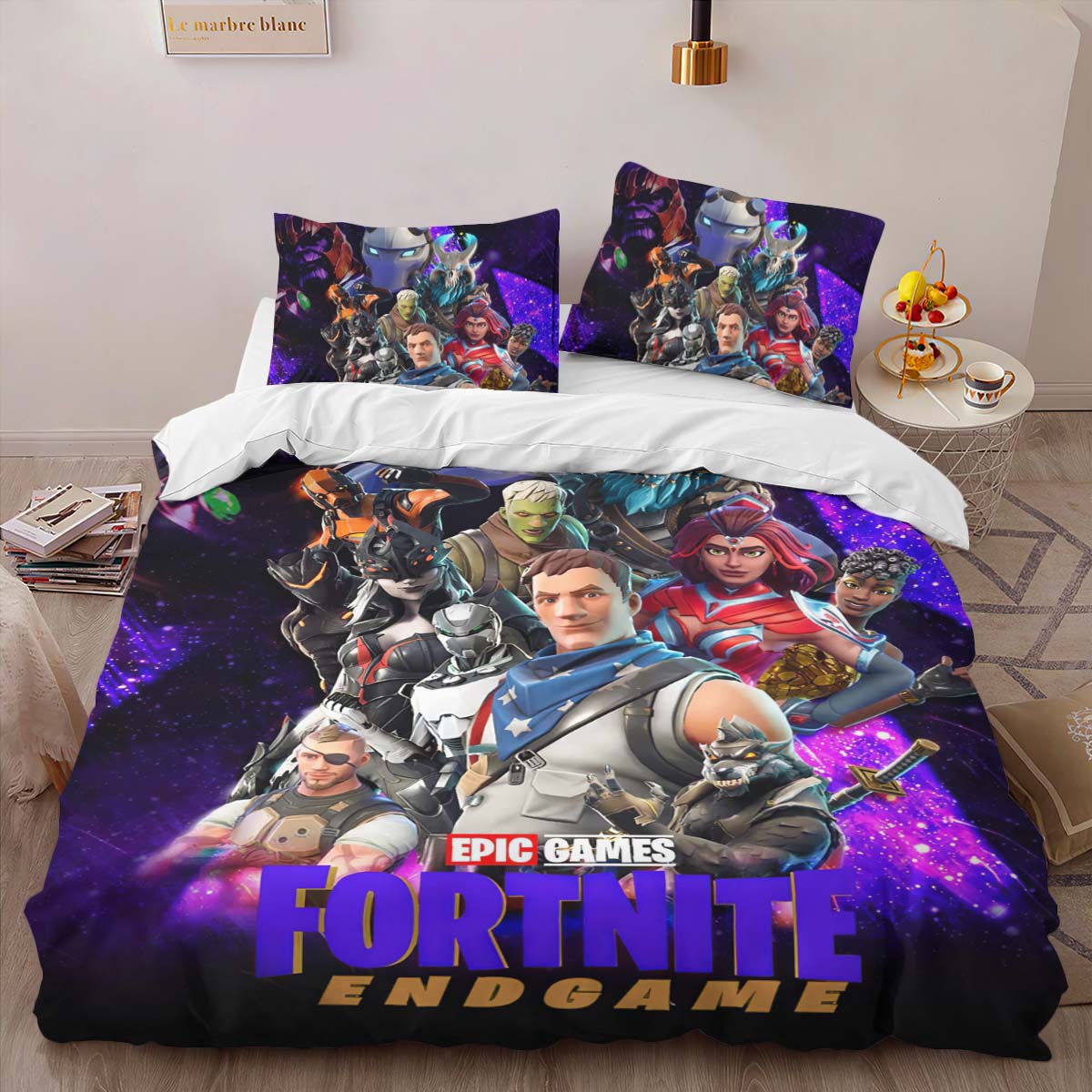 Housse De Couette Fortnite Endgame Skin Epic Games Parure de lit Ensemble De Literie – Image 2