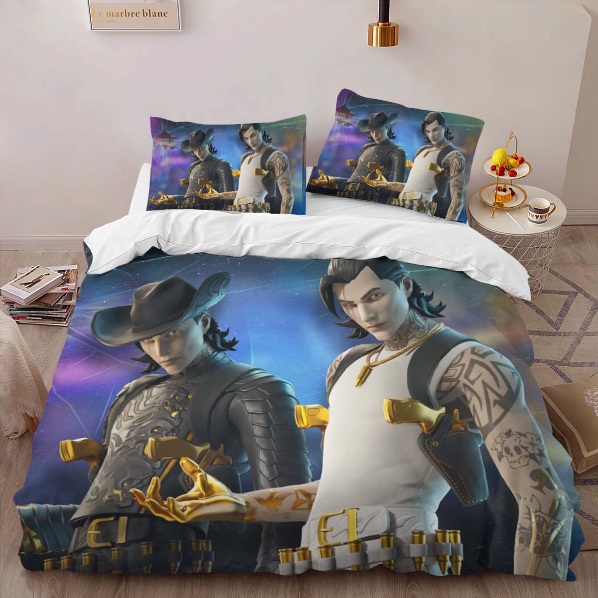 Housse De Couette Fortnite Midas Hors-la-loi Parure de lit Ensemble De Literie – Image 2