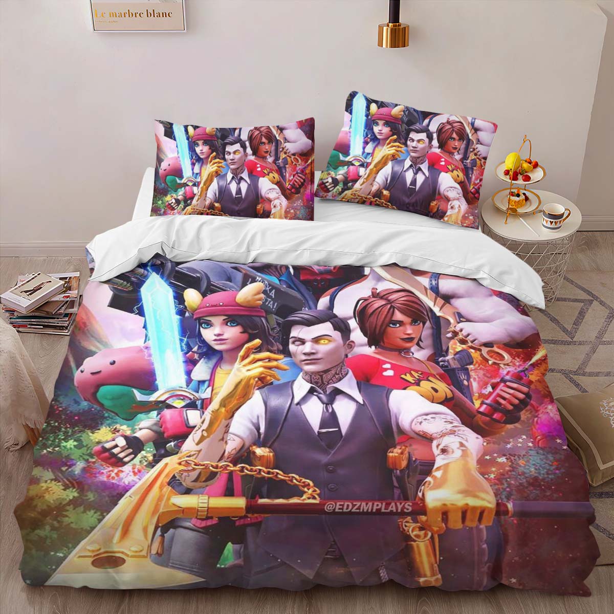 Housse De Couette Fortnite Skin Summit Seeker Evie Midas Peely Parure de lit Ensemble De Literie – Image 2