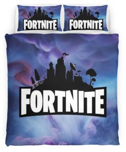 Housse De Couette Fortnite Ciel et logo Parure de lit Ensemble De Literie