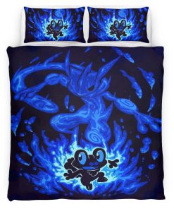 Housse De Couette Grenousse Amphinobi Pokémon Eau Parure de lit Ensemble De Literie
