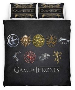 Housse De Couette Game of Thrones Toutes les Maisons Parure de lit Ensemble De Literie