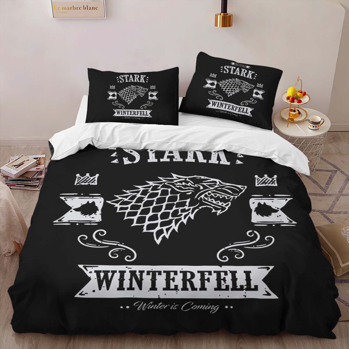 Housse De Couette Game of Thrones Maison Stark Parure de lit Ensemble De Literie – Image 2