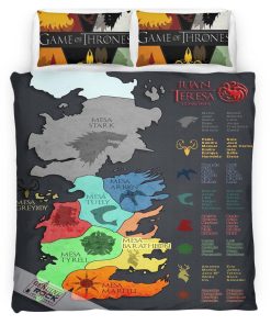 Housse De Couette Game of Thrones Carte des Maisons Parure de lit Ensemble De Literie