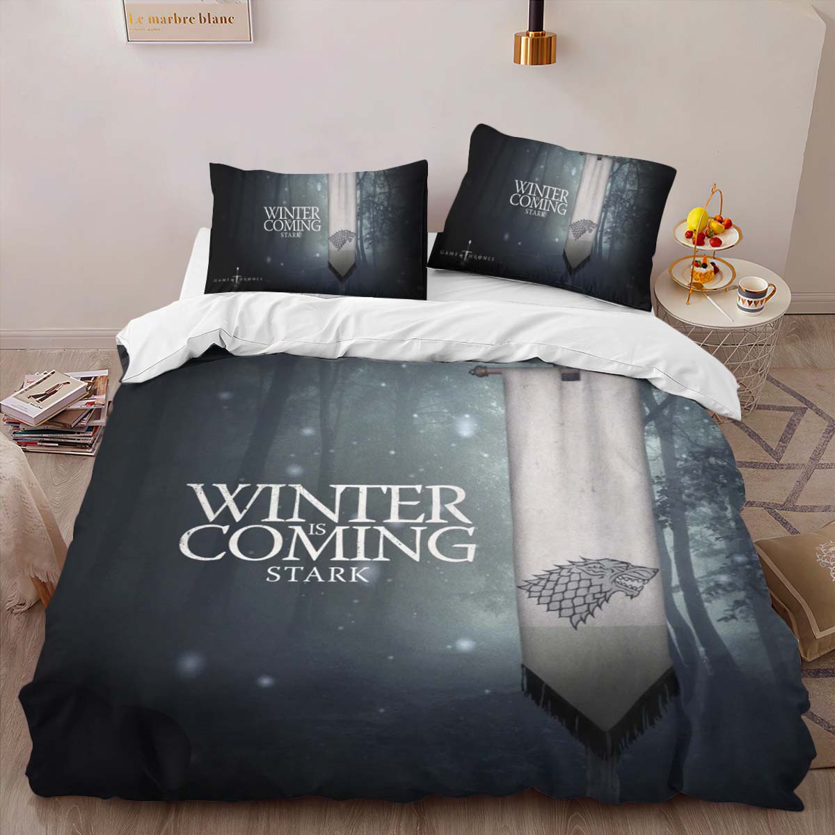 Housse De Couette Game of Thrones L’hiver arrive 15 Parure de lit Ensemble De Literie – Image 2