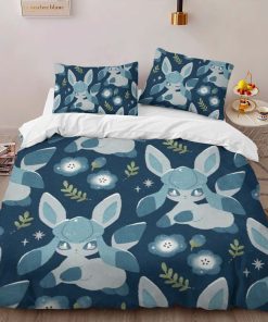 Alternative view of Housse De Couette Givrali Pokémon parmi les fleurs bleues Parure de lit Ensemble De Literie