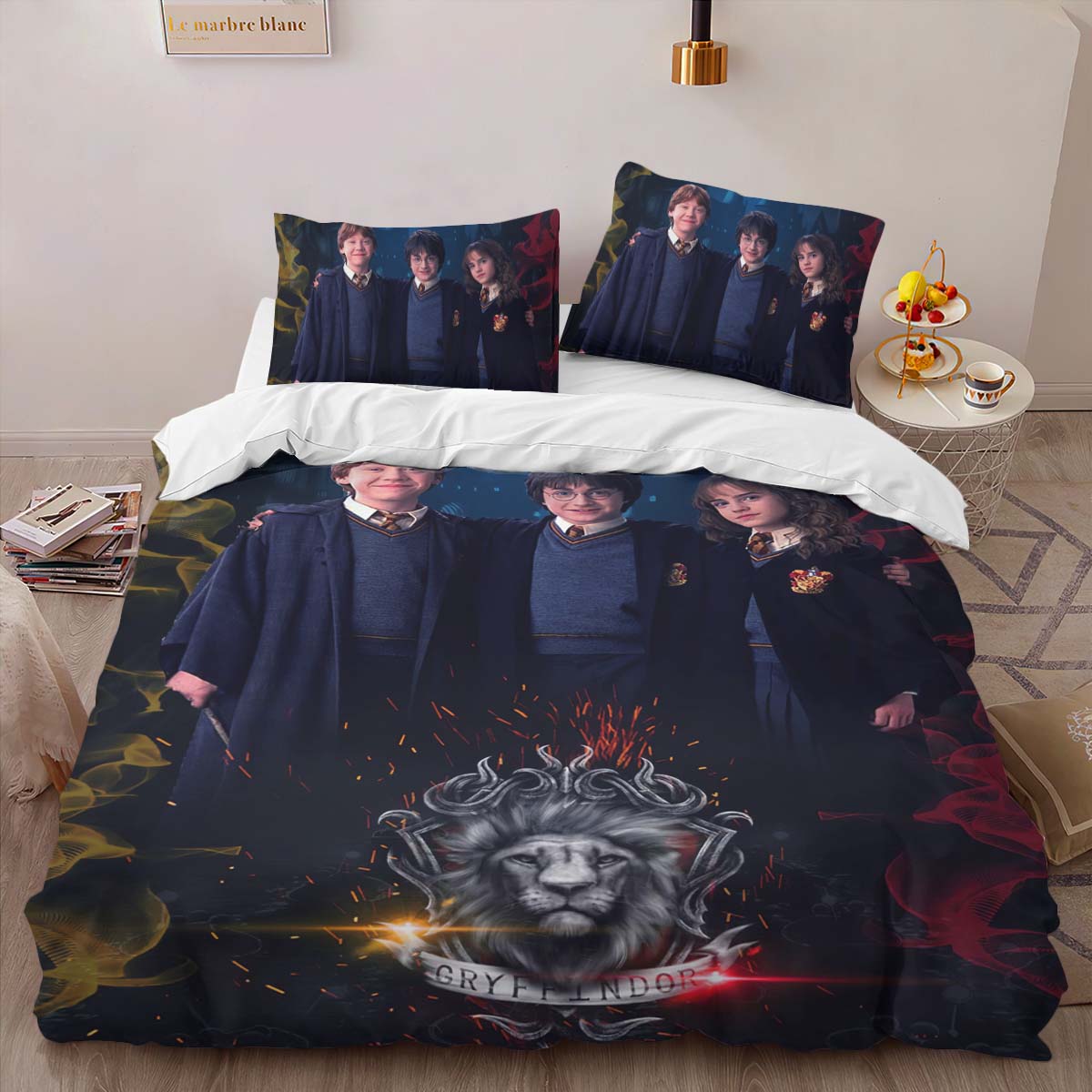 Housse De Couette Gryffondor Harry Potter Personnages Parure de lit Ensemble De Literie – Image 2