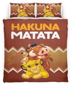Housse De Couette Hakuna Matata Le Roi Lion Personnages 3 Parure de lit Ensemble De Literie