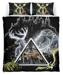 Housse De Couette Harry Potter Always Symboles et Chouette Parure de lit Ensemble De Literie