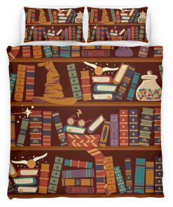 Housse De Couette Bibliothèque Harry Potter Parure de lit Ensemble De Literie