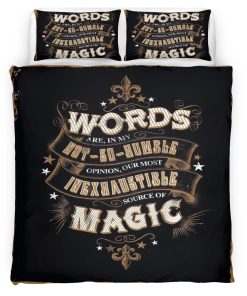 Housse De Couette Harry Potter Dumbledore Citation « Les mots sont notre source de magie la plus inépuisable » Parure de lit Ensemble De Literie